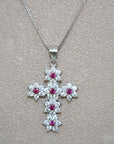 Croce Flower Argento 925