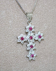 Croce Flower Argento 925